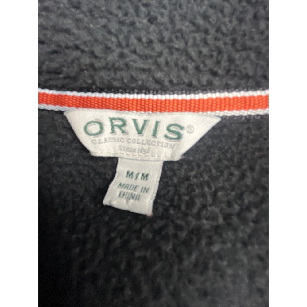 Orvis Mens Classic Collection Full Zip Sherpa Fleece Jacket Black Medium Logo - Picture 5 of 11